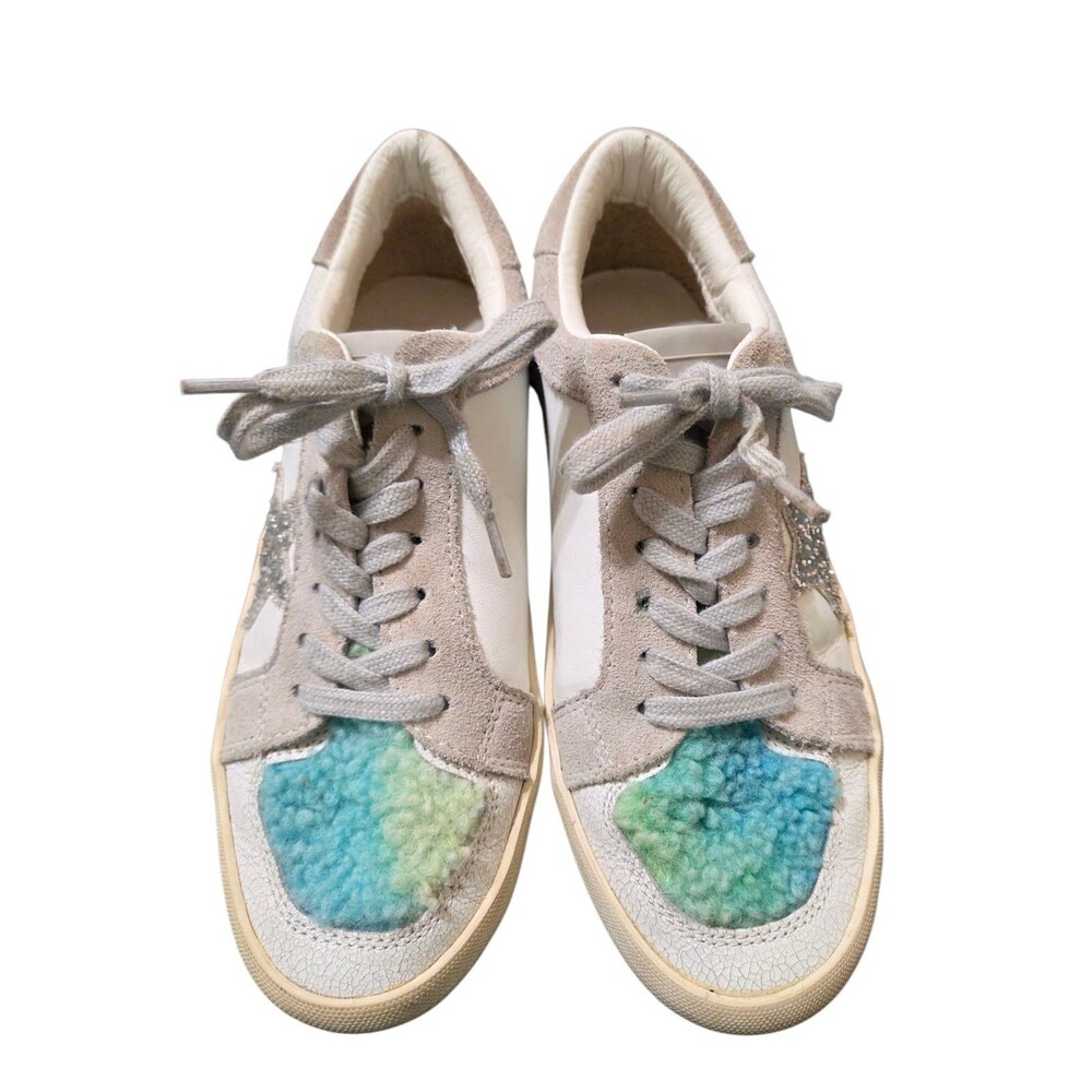 Size 7 Vintage Havana Women’s Shoes Zoey Tie Die Multi Plush Tongue EUC Glitter